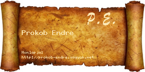 Prokob Endre névjegykártya